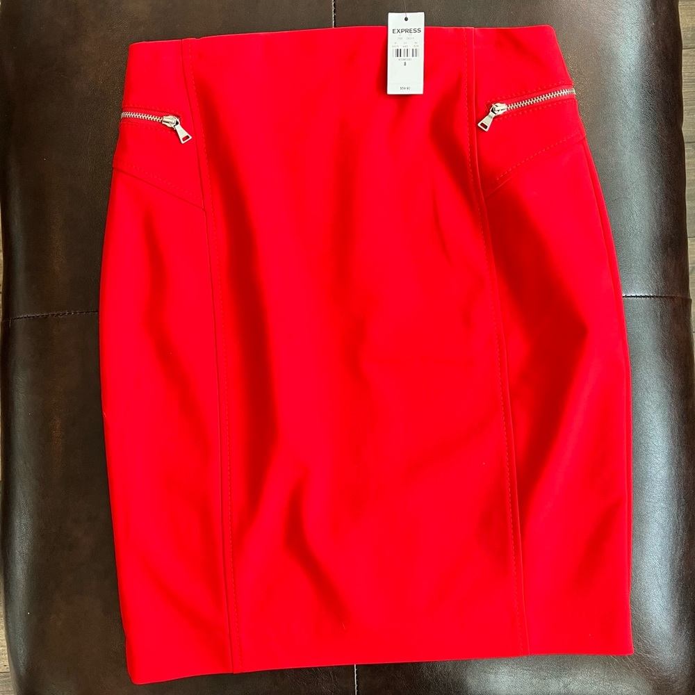 Red pencil skirt